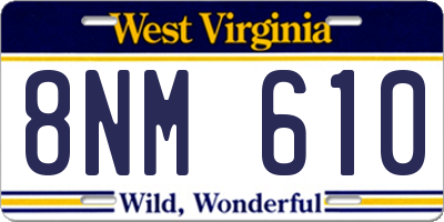 WV license plate 8NM610