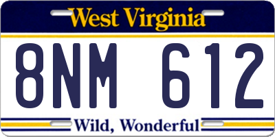 WV license plate 8NM612