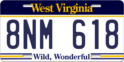 WV license plate 8NM618