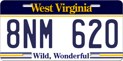 WV license plate 8NM620
