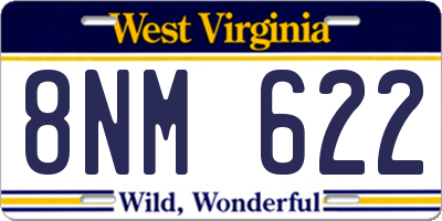 WV license plate 8NM622