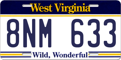 WV license plate 8NM633