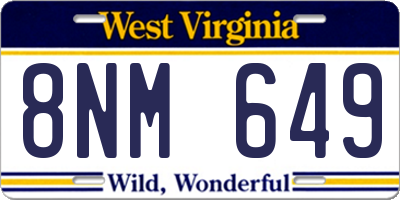 WV license plate 8NM649