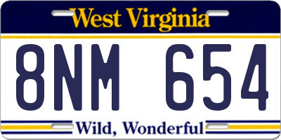 WV license plate 8NM654