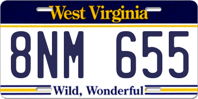 WV license plate 8NM655