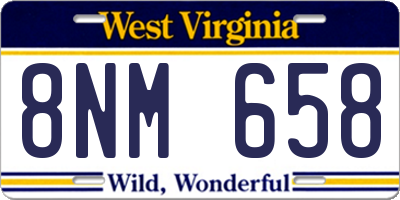WV license plate 8NM658