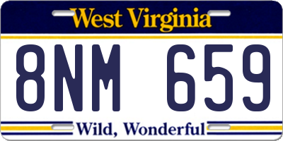 WV license plate 8NM659