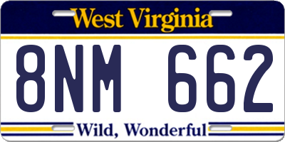WV license plate 8NM662