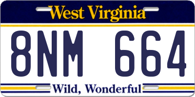 WV license plate 8NM664
