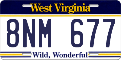 WV license plate 8NM677