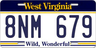 WV license plate 8NM679