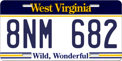 WV license plate 8NM682