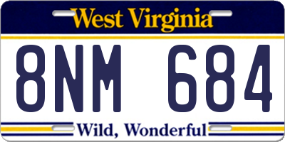 WV license plate 8NM684