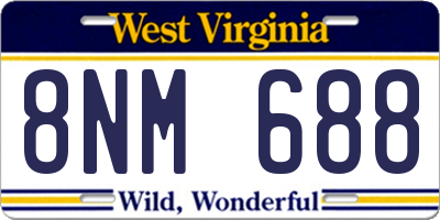 WV license plate 8NM688