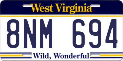 WV license plate 8NM694