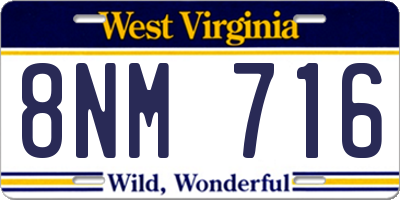 WV license plate 8NM716