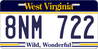 WV license plate 8NM722