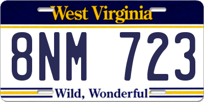 WV license plate 8NM723
