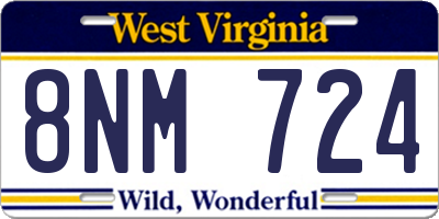 WV license plate 8NM724