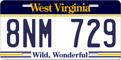 WV license plate 8NM729