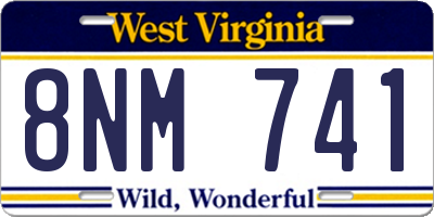 WV license plate 8NM741