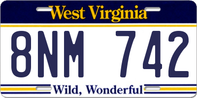 WV license plate 8NM742