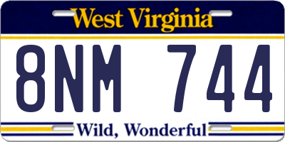 WV license plate 8NM744