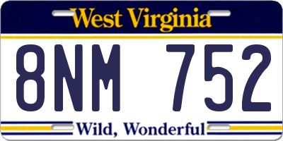 WV license plate 8NM752