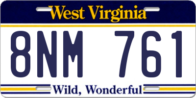 WV license plate 8NM761