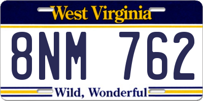 WV license plate 8NM762
