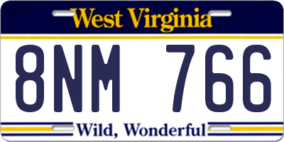 WV license plate 8NM766