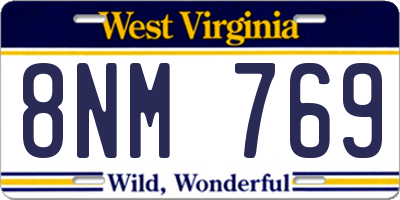 WV license plate 8NM769