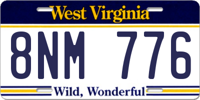 WV license plate 8NM776