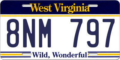 WV license plate 8NM797