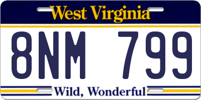 WV license plate 8NM799