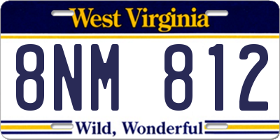 WV license plate 8NM812