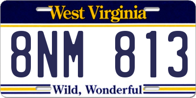 WV license plate 8NM813