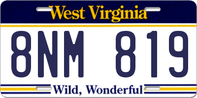 WV license plate 8NM819
