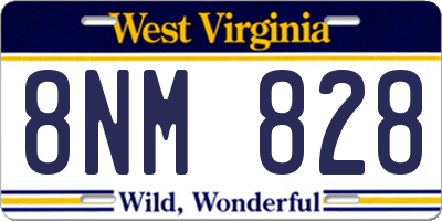 WV license plate 8NM828
