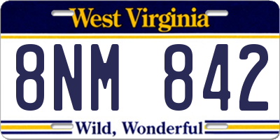 WV license plate 8NM842