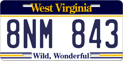 WV license plate 8NM843