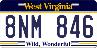 WV license plate 8NM846