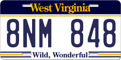 WV license plate 8NM848