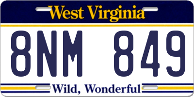 WV license plate 8NM849