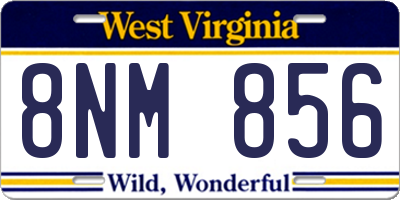 WV license plate 8NM856