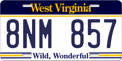 WV license plate 8NM857