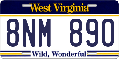 WV license plate 8NM890