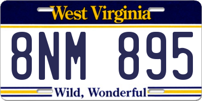 WV license plate 8NM895