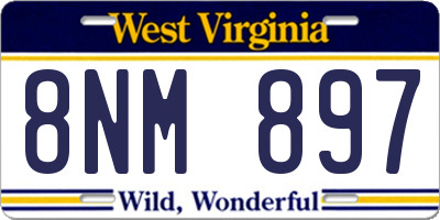 WV license plate 8NM897