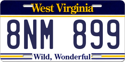 WV license plate 8NM899